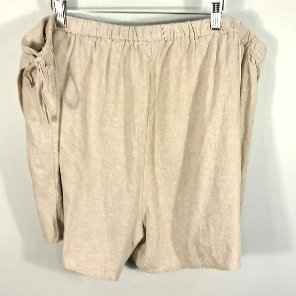 Old Navy Linen Blend Wrap Skort XXL Beige Side Tie‎ Coastal Quiet Luxury Summer